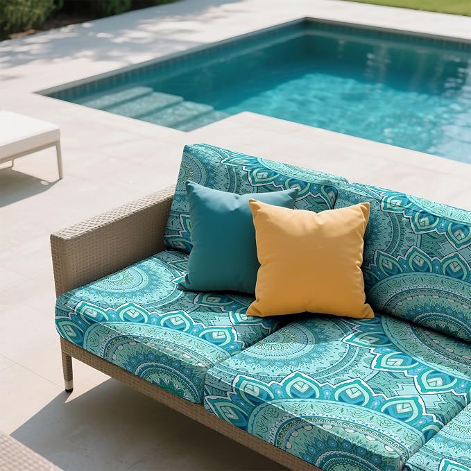 8Pcs Patio Cushion Covers Stretch Outdoor Furniture Protector Slipcovers | - Image 8