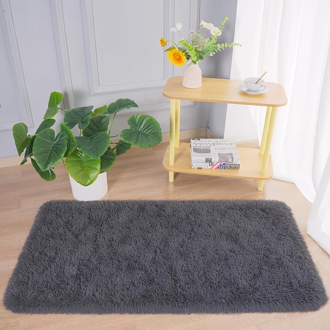 Chicrug Soft Runner Rugs for Bedroom Living Room Plush Fluffy Rug 2x4 | Shag - Image 4