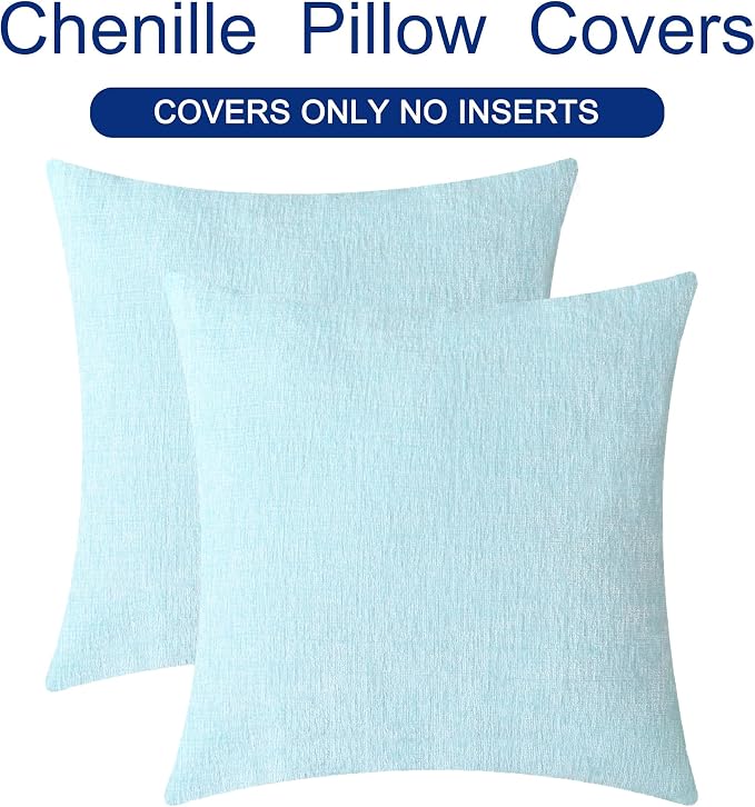 CaliTime Decorative Throw Pillow Covers 26 X 26 Inches Light Blue Grey | Pack - Image 6