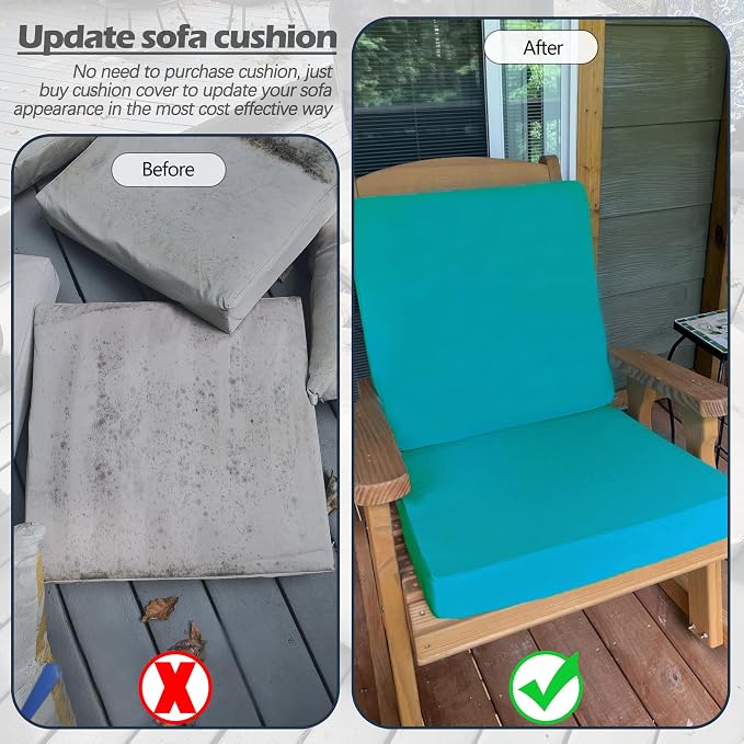 Sqodok Outdoor Cushion Covers 21x19 inch, Wicker Chair - Image 8