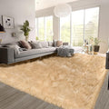 SERISSA 8x10 Fluffy Beige Faux Fur Area Rug by SERISSAHomeDecorCollection