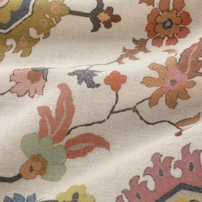 Boho Floral 100% Grommet Blackout Curtains 63 Inch 2 Panels | Colorful Bohemian - Image 5
