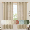 Linen Semi Sheer Curtains for Bedroom 72 Inch Length 2 Panels | Faux Linen by LAMIT