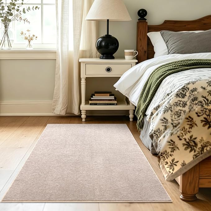 3x5 Oatmeal/White Area Rug Washable Non-Slip Soft Thin - Image 4
