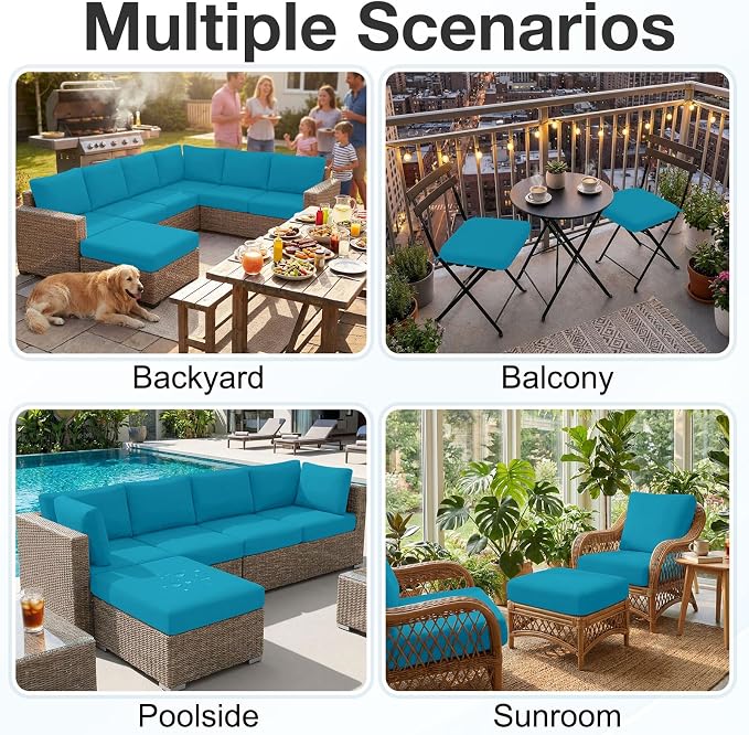 Waterproof Outdoor Cushion Covers, Stretch Patio Slipcovers | UV Resistant - Image 5