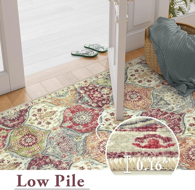 Lahome Moroccan Hallway Rug, 2x5 Soft Washable Kitchen Runner Rug Non Slip | - Image 6