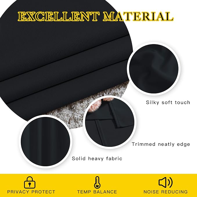 NICETOWN Black Curtains for Boys Room - Image 4