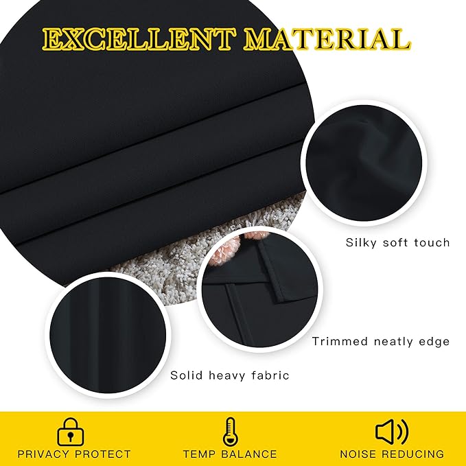 NICETOWN Blackout Curtains 63 inch Length 2 Panels Burg - Image 3