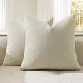 MIULEE Cream Chenille Couch Throw Pillow Covers, 20x20 | Set of 2, Soft by MIULEE