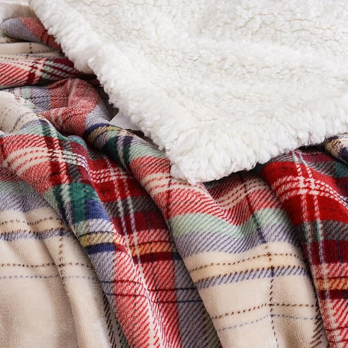 PU MEI Sherpa Fleece Throw Blanket 80" x 90" Reversible Plush Fluffy Large Big - Image 5