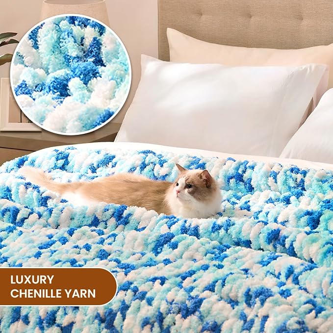 L'AGRATY Chunky Knit Throw Blanket - Image 3