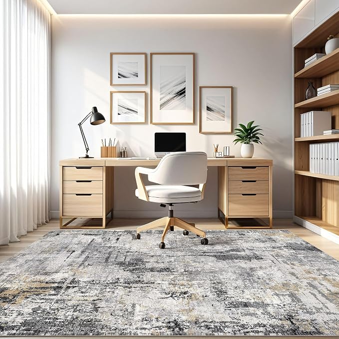 LOONGRUG 6x8 Area Rug Washable Neutral Modern Living Room Rugs Grey Beige | - Image 8