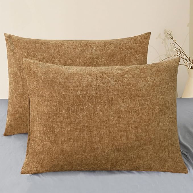CaliTime Decorative Throw Pillow Covers 26 X 20 Inches Apricot Brown | Pack of 2 by CaliTime