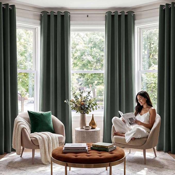 NICETOWN 100% Blackout Curtains 84 inches Long, Pair of Energy Smart & Noise - Image 3