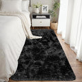 2x6 Fluffy Shag Area Rugs for Living Room Bedroom: Soft Plush Carpet Black | by CarpetAddColortoYourLife