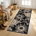 Findosom Hallway Runner Rug 2x5, Non Slip High-Low Textured Floral Washable by Findosom