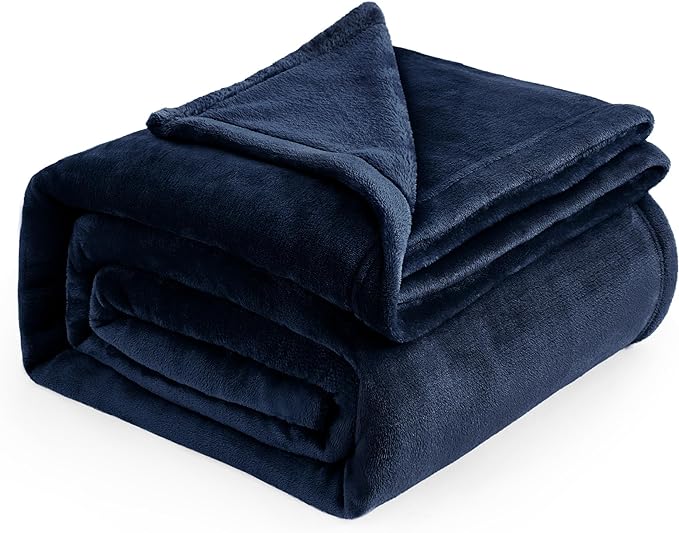 Bedsure GentleSoft Fleece Bed Blankets Full Size Navy - Soft Lightweight Plush Fuzzy Cozy Luxury Blanket Microfiber, 84x90 inches