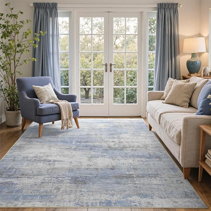4x6 Ft Area Rugs for Living Room, Soft Non-Slip Washable Rugs Modern Abstract by Cuzwlovita