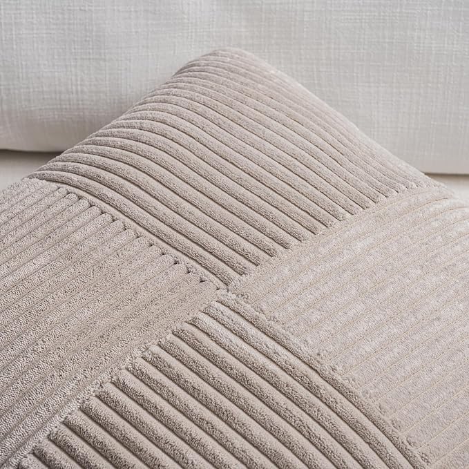 Fancy Homi Set of 2 Neutral Taupe Boho Long Lumbar Body Decorative Throw Pillow - Image 3