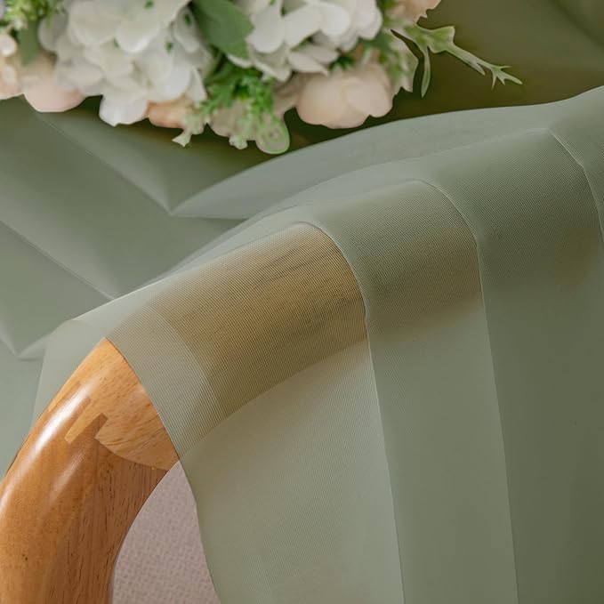 Chyhomenyc Sage Green Sheer Valance - Image 9