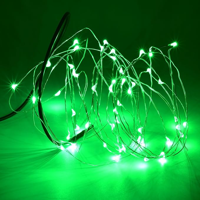 Karlling USB Plug in LED Fairy Lights,5 Packs of 50 LED Bulbs 16 Ft Silver Wire Waterproof Starry String Lights for Bedroom Patio Garden Party Wedding Commercial Lighting (Green)
