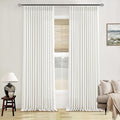 Beige White Pinch Pleated Linen Curtains 2 Panels 102 Inches Long | Thick Linen by Twodrapes