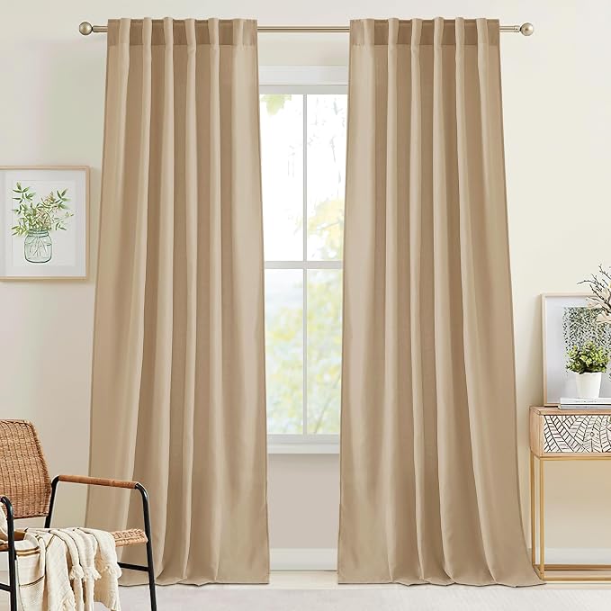 RYB HOME Linen Semi Sheer Curtains by RYBHOME