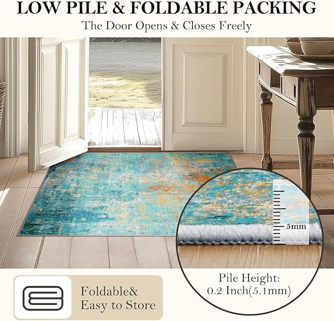 RELEANY Washable Runner 2'x8' Abstract Area Rug - Image 5