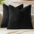 MIULEE Decorative Couch Throw Pillow Covers 18x18 Inch Black 2 Pack | Modern by MIULEE