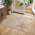 Entryway Rug 2x3 Beige Gold Door Mat Indoor Entrance 24x36, Washable Small by Acapet