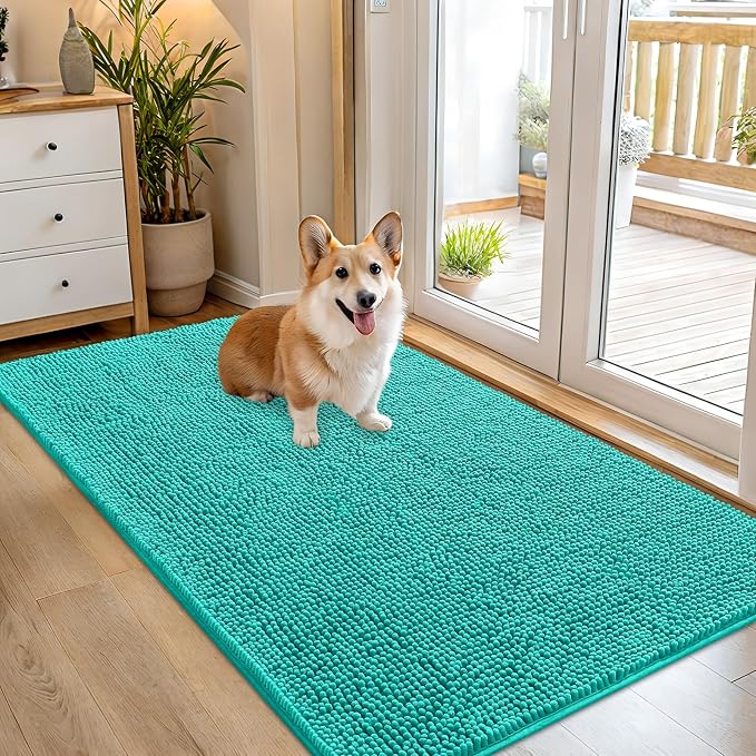 OLANLY Dog Door Mat for Muddy Paws 54x32, Super Absorbent Chenille Mud Mat | by OLANLY