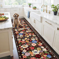 Black Brown Floral Hallway Runner Rug 2x6 by WelcometoBabovid