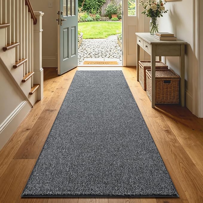 2x6 Black/White Runner Rug Washable Non-Slip - Image 2
