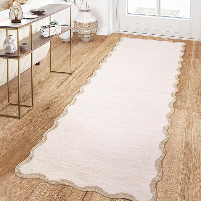 GarveeHome Scalloped Washable Runner Rug 2x6 Non Slip Kitchen Rugs - Image 3
