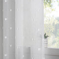 MYSKY HOME White Curtains for Bedroom 84 Inch Length Long Sheer Curtains for Living Room Nursery Curtains with White Patched Design Rod Pocket Privacy Window Drapes Dining Room 52" x 84" 2 Panels