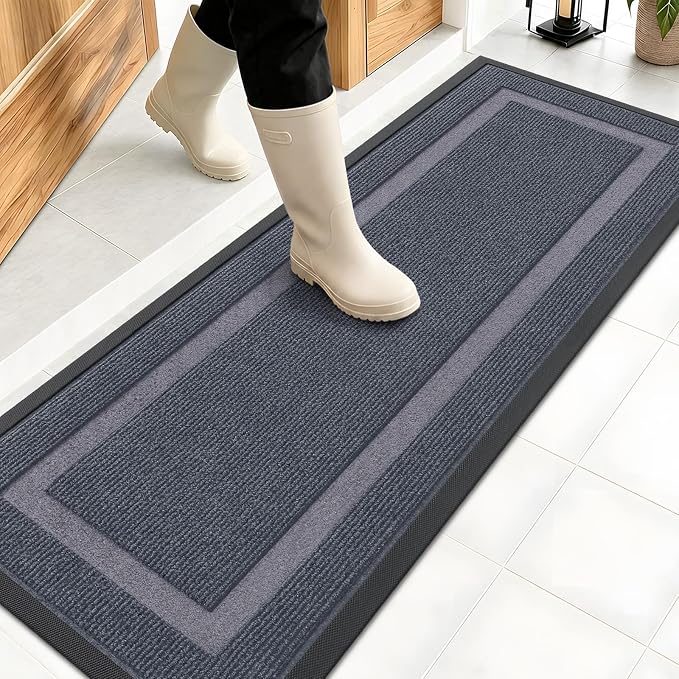 OLANLY Front Door Mat Outside 47x17, All-Season Heavy-Duty Rubber Doormat | by OLANLY