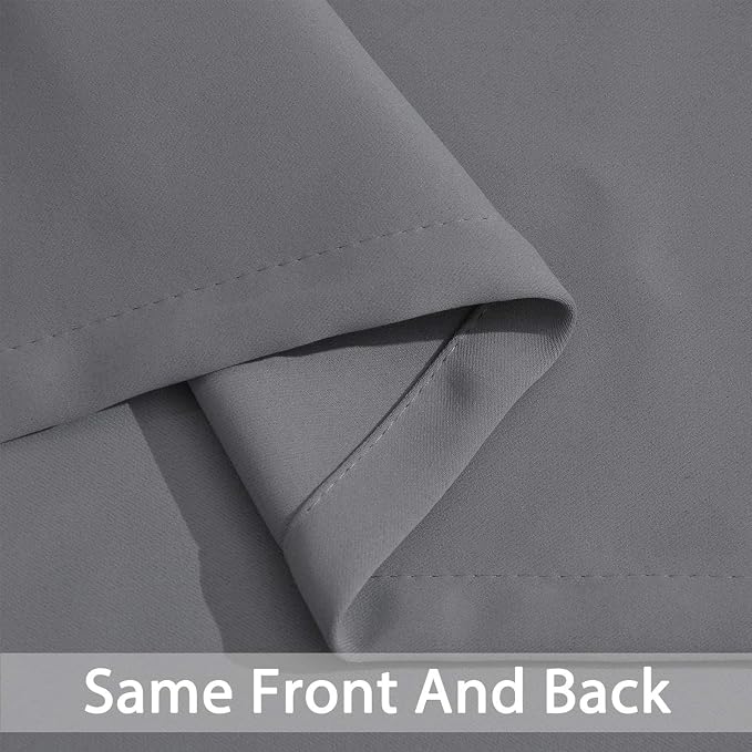 Yakamok Grey Room Darkening Curtains 42x72 inch Gray Grommet-Living Room | 2 - Image 4
