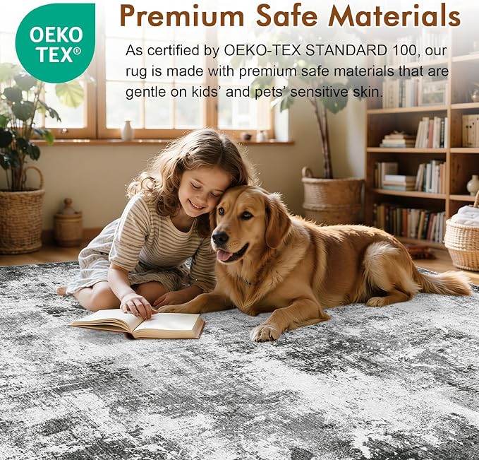 2x6 Ft Washable Runner Rug, Non-Slip Low Pile Hallway Kitchen Area Rug - Image 5