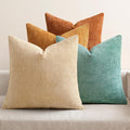 MIULEE Soft Decorative Chenille Fall Pillow Covers Beige Orange Teal 20x20 | by MIULEE