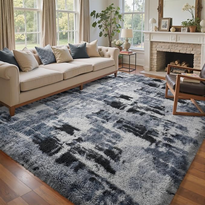 4x6 Ft Shag Rugs for Bedroom Living Room, Tie-Dyed Ultra Soft Fluffy Furry Area - Image 3