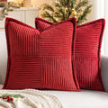 MIULEE Decorative Euro Sham Throw Pillow Covers 24x24 Inch Red 2 Pack | Boho by MIULEE