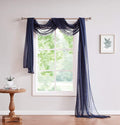 LinenZone Navy Window Scarf Valance in 288 Inch Size. Use Window Scarves as Canopy Bed or Backdrop Curtains, Curtain Scarf, or Sheer Fabric for Draping. (Amazing 55 x 288, Navy)