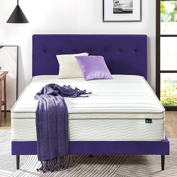 ZINUS 12 Inch Foam and Spring Mattress, Full, CertiPUR-US Certified Foams, Mattress in A Box, White
