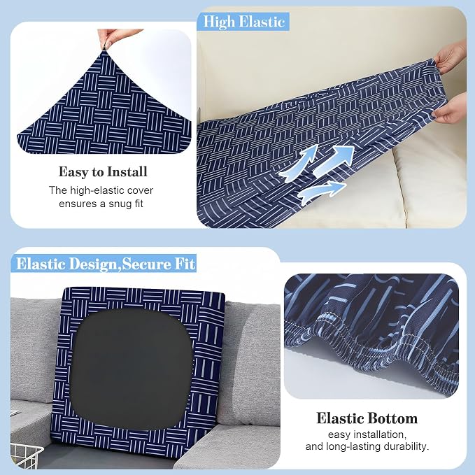 8Pcs Patio Cushion Covers Stretch Outdoor Furniture Protector Slipcovers | - Image 5