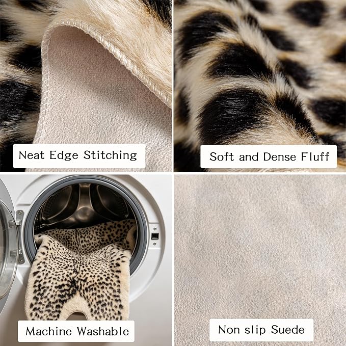 Oversized Cheetah Print Rug, Leopard Area Rug 6.2x8.2 Feet Faux Animal Print - Image 3