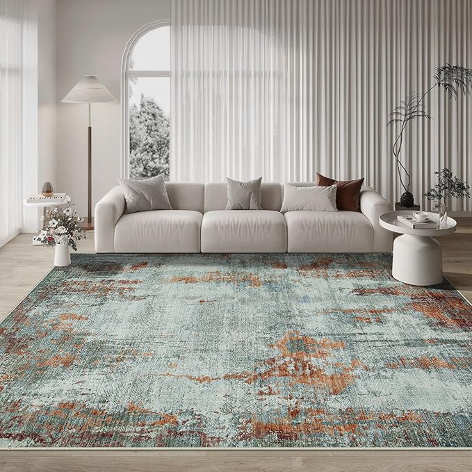 Aelenmu 10x14 Area Rugs for Living Room Dining Room Washable Red Brown | Soft - Image 4