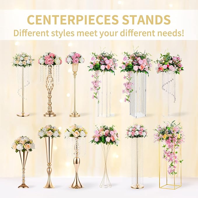 NUPTIO Pcs of 2 Fake Flower Ball Arrangement Bouquet,15 Heads Plastic Roses with Base, Suitable for Our Store's Wedding Centerpiece Flower Rack for Parties Valentine's Day Home Décor (Purple & White)