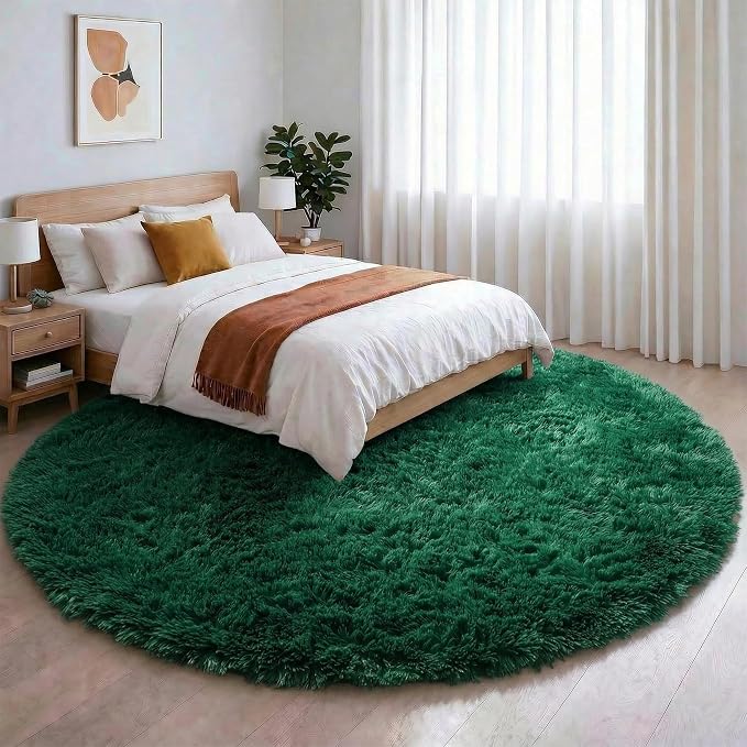Amdrebio Dark Green Large Round Circle Area Rug 6Ft - Image 7