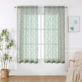 Furman Sage Green Sheer Curtains 45 Inch Length 2 Panels Set by OWENIE