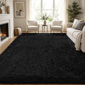 PLHXFR 8x10 Area Rugs Living Room: Fluffy Bedroom Rug Shag Carpet Black | by PLHXFRSoftAreaRugs